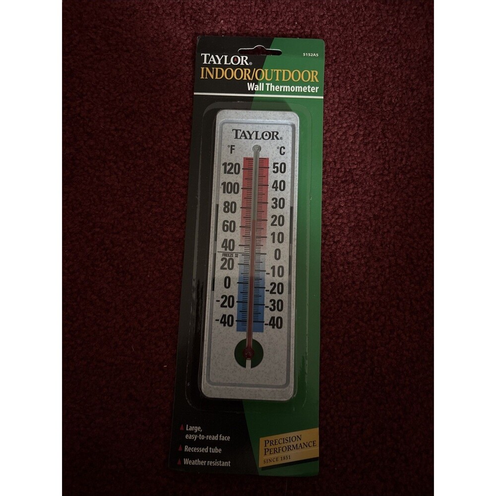 VINTAGE Taylor Indoor/Outdoor Wall Termometer - Marble Design Wall Mount NOS NEW